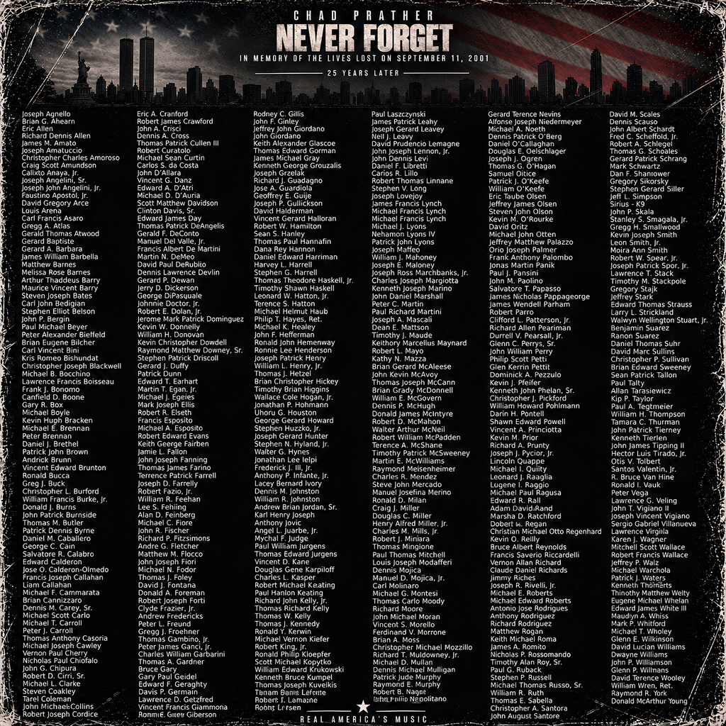 Never Forget – 25th Anniversary Limited Edition Black Vinyl