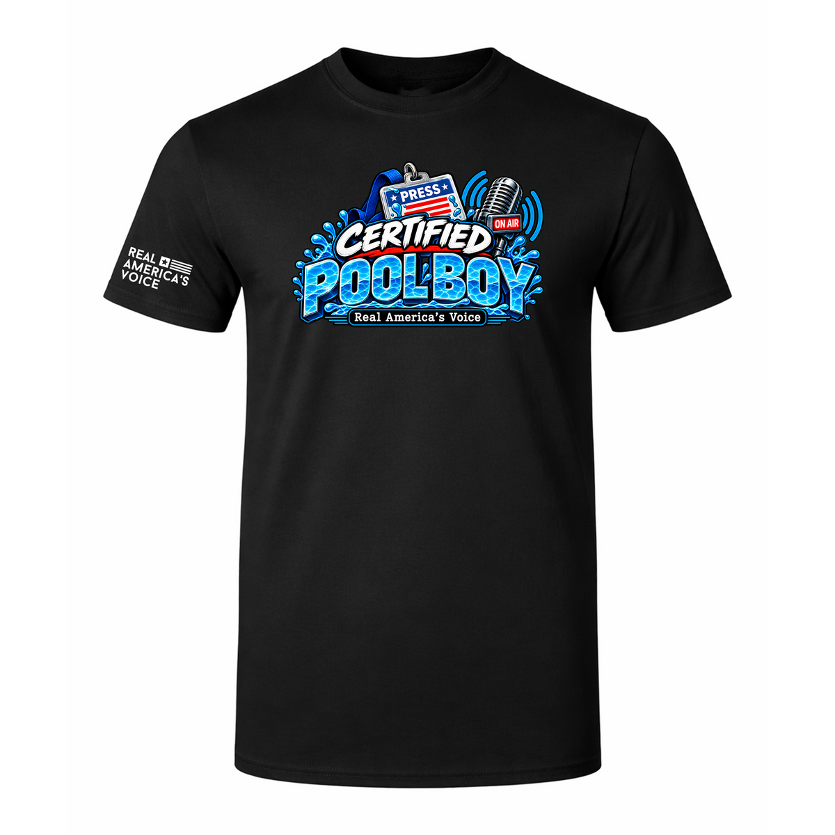 Certified Pool Boy - Real America's Voice T-Shirt - Black