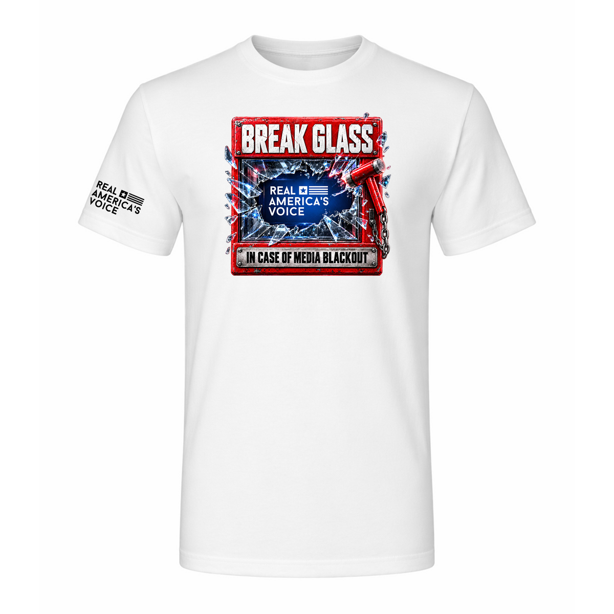 Break Glass In Case of Media Blackout T-Shirt - White