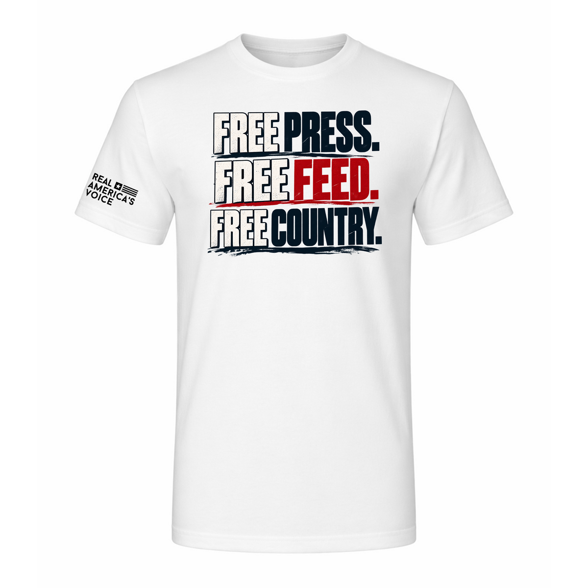 Free Press. Free Feed. Free Country. T-Shirt - White